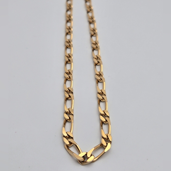 Monet Figaro Chain Necklace Gold Plated Clean Elegant Designer Signed 16'' - Picture 6 of 11